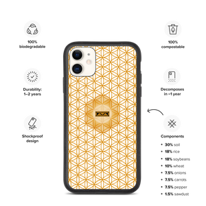 TRILLYYON - White & Gold - Flower Of Life Biodegradable Phone Case