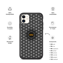 Load image into Gallery viewer, TRILLYYON - Black &amp; White  - Flower Of Life Biodegradable Phone Case