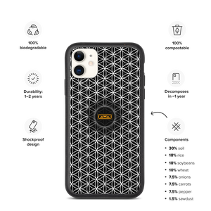 TRILLYYON - Black & White  - Flower Of Life Biodegradable Phone Case