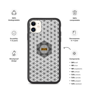 TRILLYYON - White & Black - Flower Of Life Biodegradable Phone Case
