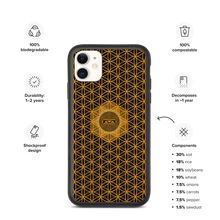 Load image into Gallery viewer, TRILLYYON - Black &amp; Gold - Flower Of Life Biodegradable Phone Case