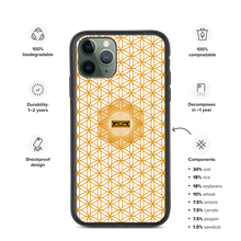 Load image into Gallery viewer, TRILLYYON - White &amp; Gold - Flower Of Life Biodegradable Phone Case