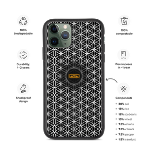 TRILLYYON - Black & White  - Flower Of Life Biodegradable Phone Case