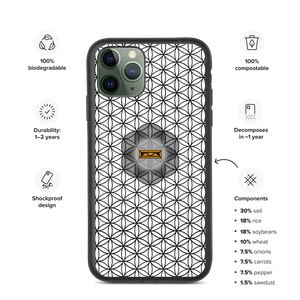 TRILLYYON - White & Black - Flower Of Life Biodegradable Phone Case