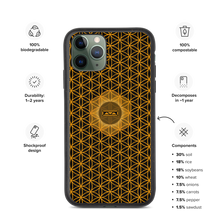 Load image into Gallery viewer, TRILLYYON - Black &amp; Gold - Flower Of Life Biodegradable Phone Case