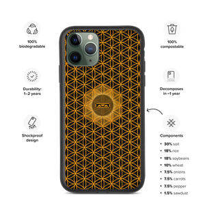 TRILLYYON - Black & Gold - Flower Of Life Biodegradable Phone Case