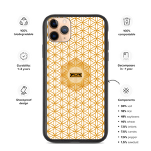 Load image into Gallery viewer, TRILLYYON - White &amp; Gold - Flower Of Life Biodegradable Phone Case
