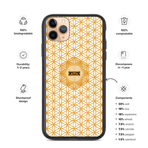 TRILLYYON - White & Gold - Flower Of Life Biodegradable Phone Case