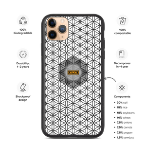TRILLYYON - White & Black - Flower Of Life Biodegradable Phone Case