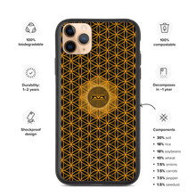 Load image into Gallery viewer, TRILLYYON - Black &amp; Gold - Flower Of Life Biodegradable Phone Case