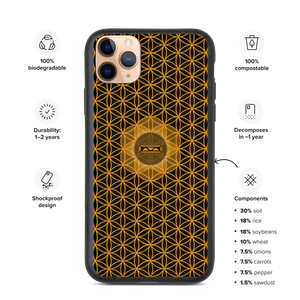 TRILLYYON - Black & Gold - Flower Of Life Biodegradable Phone Case