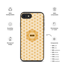 Load image into Gallery viewer, TRILLYYON - White &amp; Gold - Flower Of Life Biodegradable Phone Case