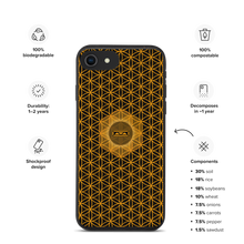 Load image into Gallery viewer, TRILLYYON - Black &amp; Gold - Flower Of Life Biodegradable Phone Case