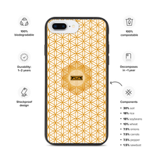 Load image into Gallery viewer, TRILLYYON - White &amp; Gold - Flower Of Life Biodegradable Phone Case