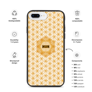 TRILLYYON - White & Gold - Flower Of Life Biodegradable Phone Case