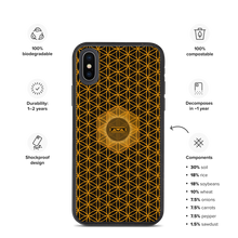Load image into Gallery viewer, TRILLYYON - Black &amp; Gold - Flower Of Life Biodegradable Phone Case