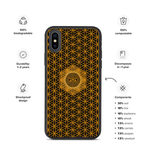TRILLYYON - Black & Gold - Flower Of Life Biodegradable Phone Case