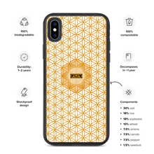 Load image into Gallery viewer, TRILLYYON - White &amp; Gold - Flower Of Life Biodegradable Phone Case