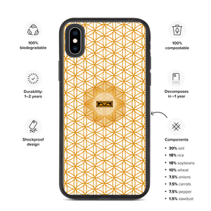 TRILLYYON - White & Gold - Flower Of Life Biodegradable Phone Case