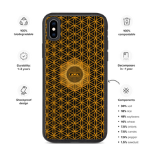 Load image into Gallery viewer, TRILLYYON - Black &amp; Gold - Flower Of Life Biodegradable Phone Case