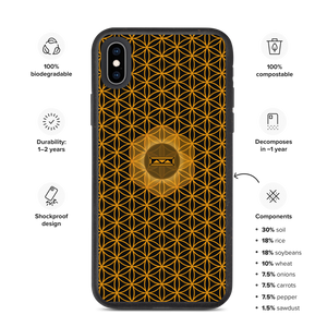 TRILLYYON - Black & Gold - Flower Of Life Biodegradable Phone Case