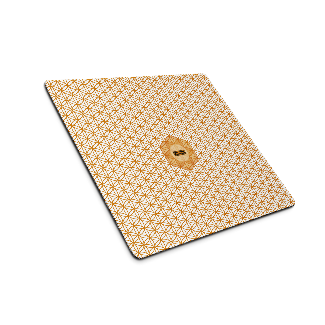 TRILLYYON - White & Gold - Flower Of Life Gaming Mouse Pad
