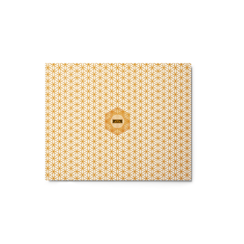 TRILLYYON - White & Gold - Flower Of Life Metal Print