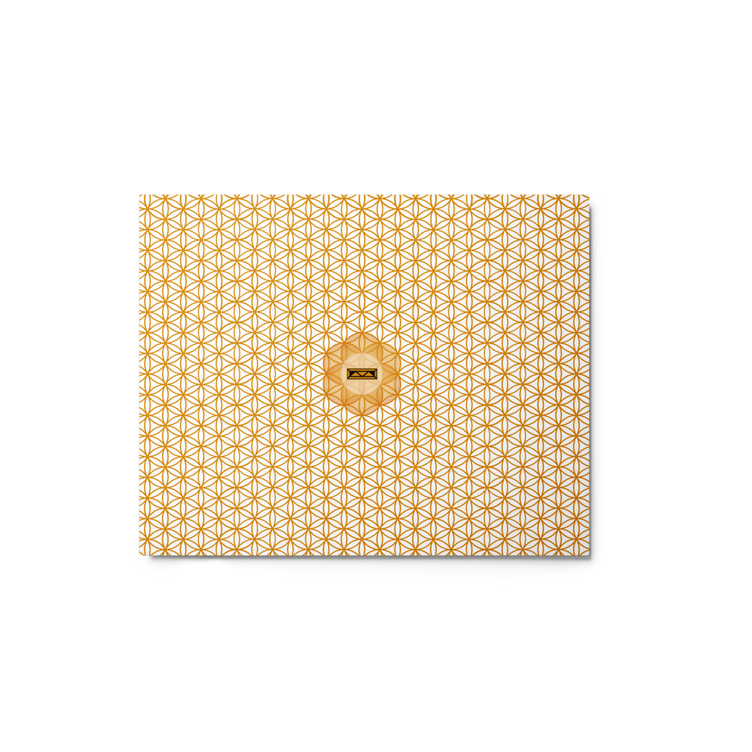 TRILLYYON - White & Gold - Flower Of Life Metal Print