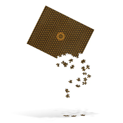 TRILLYYON - Black & Gold  - Flower Of Life Jigsaw Puzzle