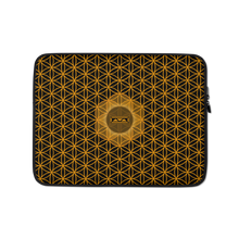 Load image into Gallery viewer, TRILLYYON - Black &amp; Gold - Flower Of Life Laptop Sleeve