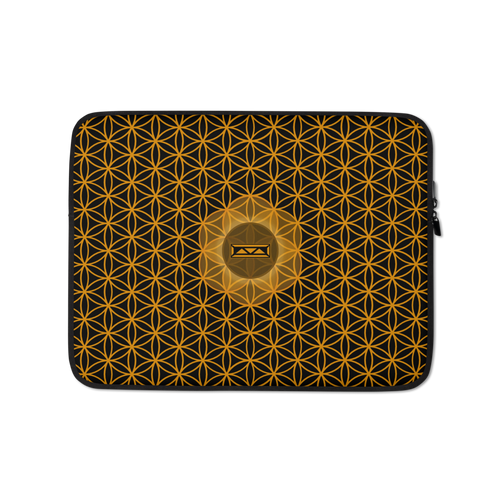 TRILLYYON - Black & Gold - Flower Of Life Laptop Sleeve