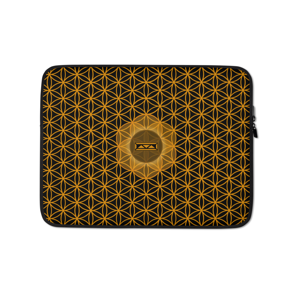 TRILLYYON - Black & Gold - Flower Of Life Laptop Sleeve