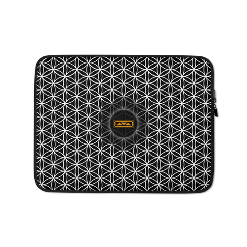 TRILLYYON - Black & White  - Flower Of Life Laptop Sleeve