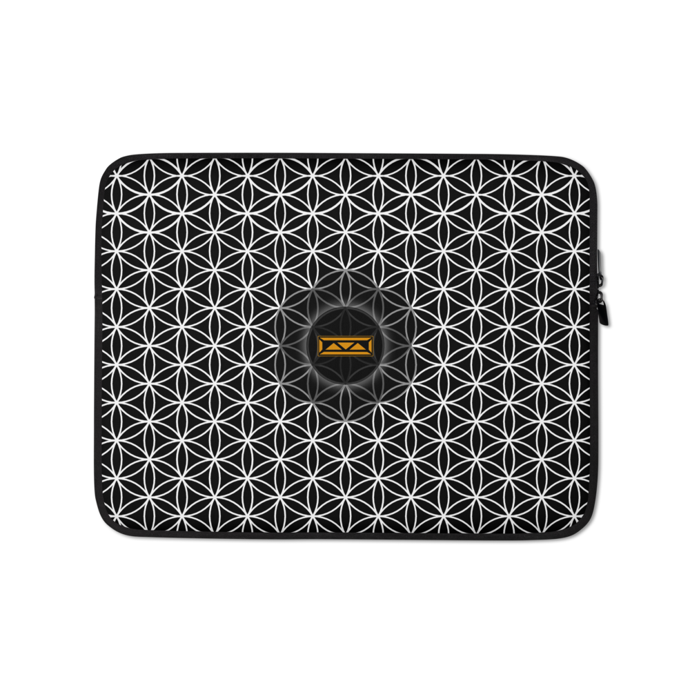 TRILLYYON - Black & White  - Flower Of Life Laptop Sleeve