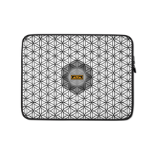 Load image into Gallery viewer, TRILLYYON - White &amp; Black - Flower Of Life Laptop Sleeve