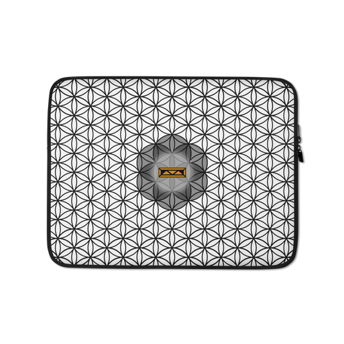 TRILLYYON - White & Black - Flower Of Life Laptop Sleeve