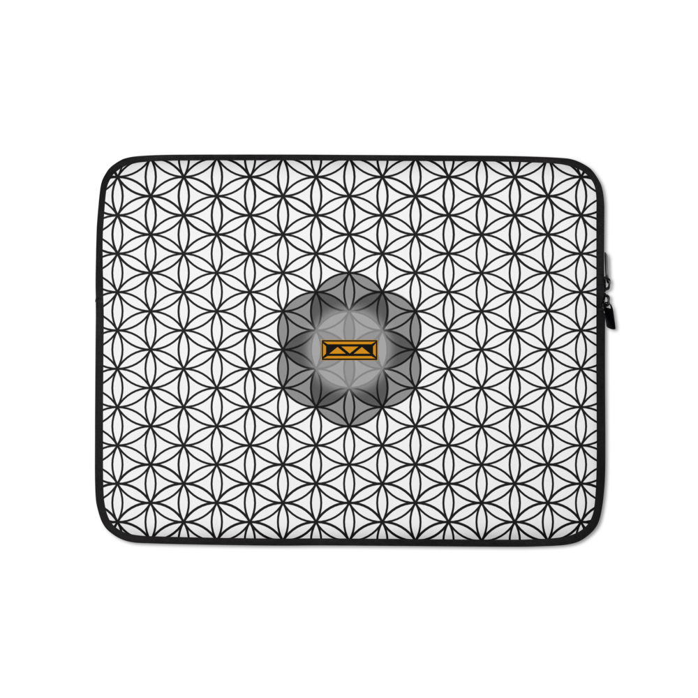 TRILLYYON - White & Black - Flower Of Life Laptop Sleeve