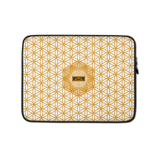Load image into Gallery viewer, TRILLYYON - White &amp; Gold - Flower Of Life Laptop Sleeve