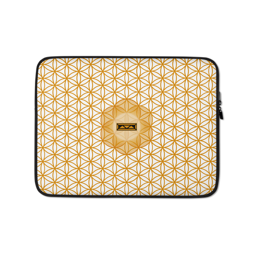 TRILLYYON - White & Gold - Flower Of Life Laptop Sleeve