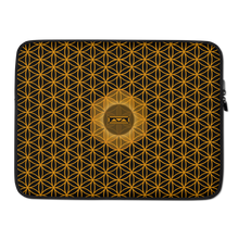 Load image into Gallery viewer, TRILLYYON - Black &amp; Gold - Flower Of Life Laptop Sleeve