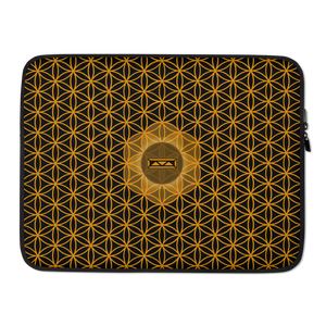 TRILLYYON - Black & Gold - Flower Of Life Laptop Sleeve