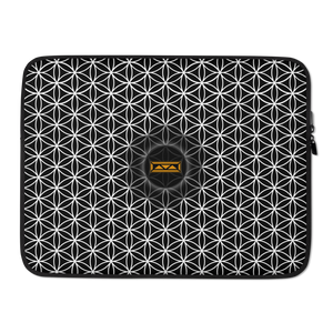 TRILLYYON - Black & White  - Flower Of Life Laptop Sleeve