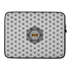 TRILLYYON - White & Black - Flower Of Life Laptop Sleeve