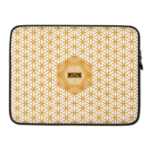 Load image into Gallery viewer, TRILLYYON - White &amp; Gold - Flower Of Life Laptop Sleeve