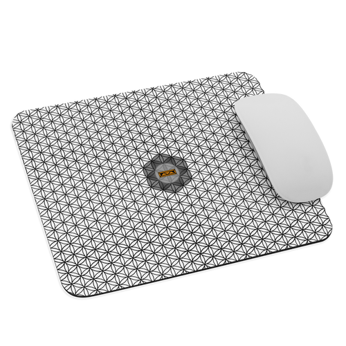 TRILLYYON - White & Black - Flower Of Life Mouse Pad