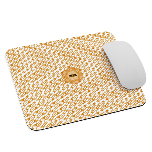 TRILLYYON - White & Gold - Flower Of Life Mouse Pad
