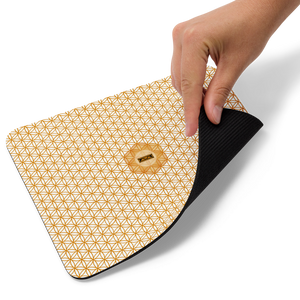 TRILLYYON - White & Gold - Flower Of Life Mouse Pad