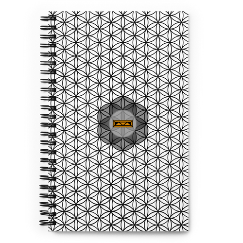 TRILLYYON - White & Black - Flower Of Life Spiral Notebook