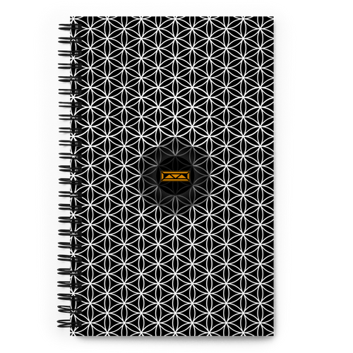 TRILLYYON - Black & White  - Flower Of Life Spiral Notebook