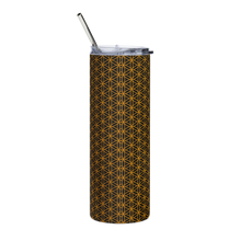 Load image into Gallery viewer, TRILLYYON - Black &amp; Gold  - Flower Of Life Stainless Steel Tumbler